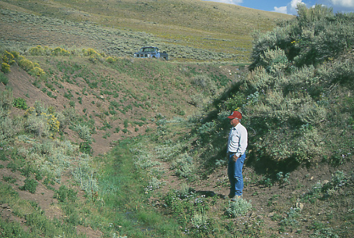 Downcutting of Spring Creek, Cumberland/Uinta Allotment, Kemmerer Field Office, BLM, Wyoming. Photo by Mike Hudak.