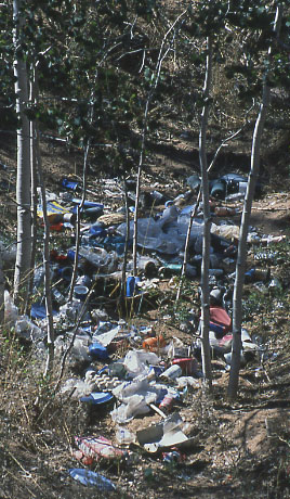 Trash dump, Mudholes Spring Exclosure, Rock Creek/Mudholes Allotment, Grand Staircase-Escalante National Monument, Utah. Photo by Mike Hudak.