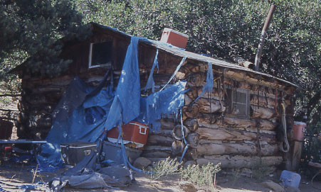 Cabin within Mudholes Spring Exclosure, Rock Creek/Mudholes Allotment, Grand Staircase-Escalante National Monument, Utah. Photo by Mike Hudak.