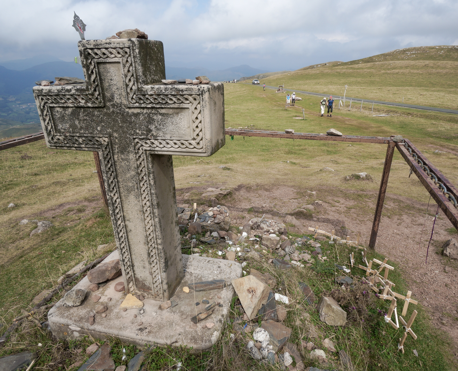 Pilgrim memorial on the Camino Frances in the Pyrenees | Photo by Mike Hudak