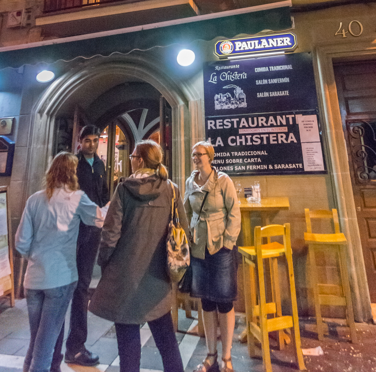 La Chistera (restaurant) viewed from the street; Pamplona, Spain | Photo by Mike Hudak