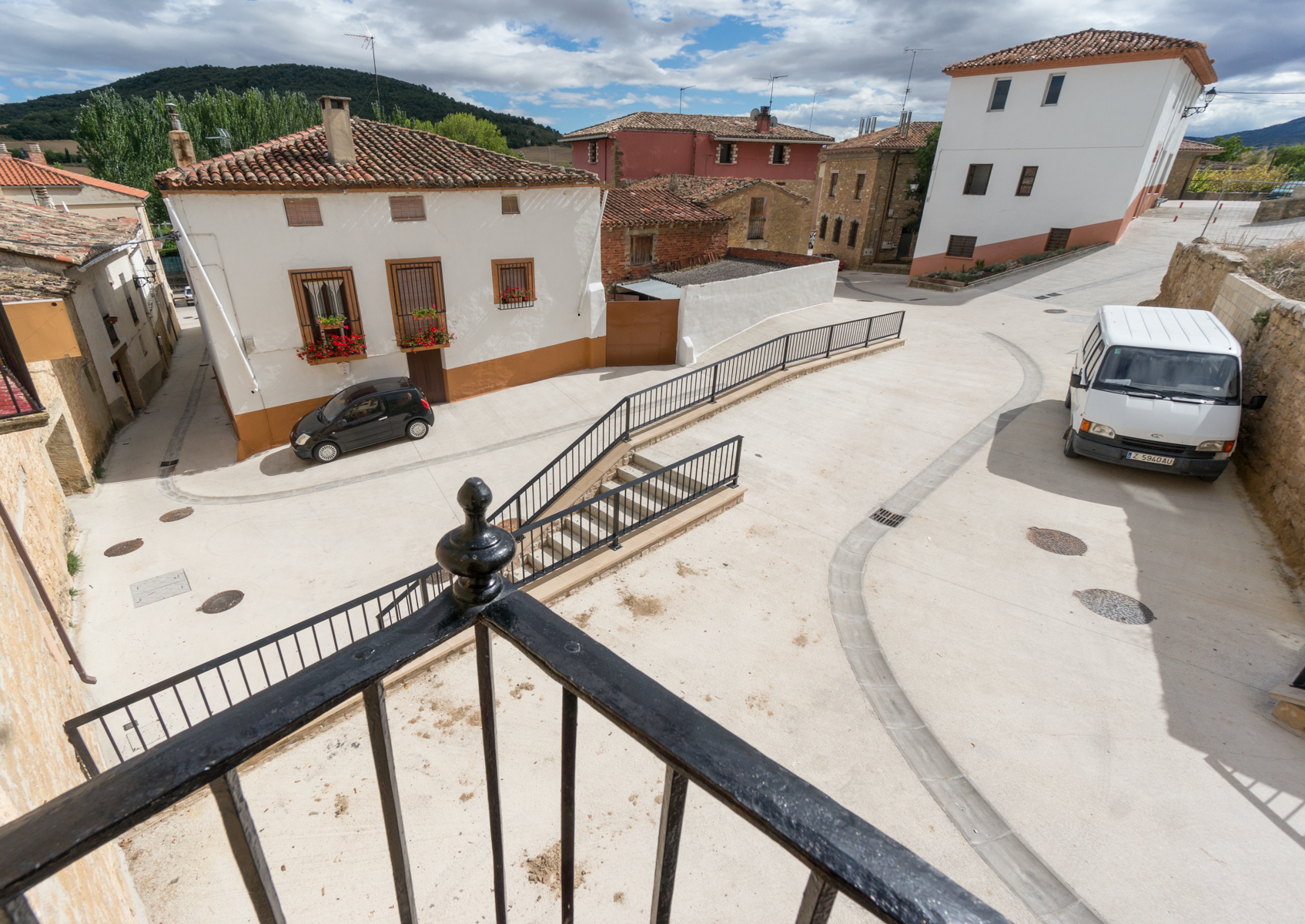 Villatuerta, Spain, viewed from the balcony of my room at Albergue La Casa Mágica | Photo by Mike Hudak