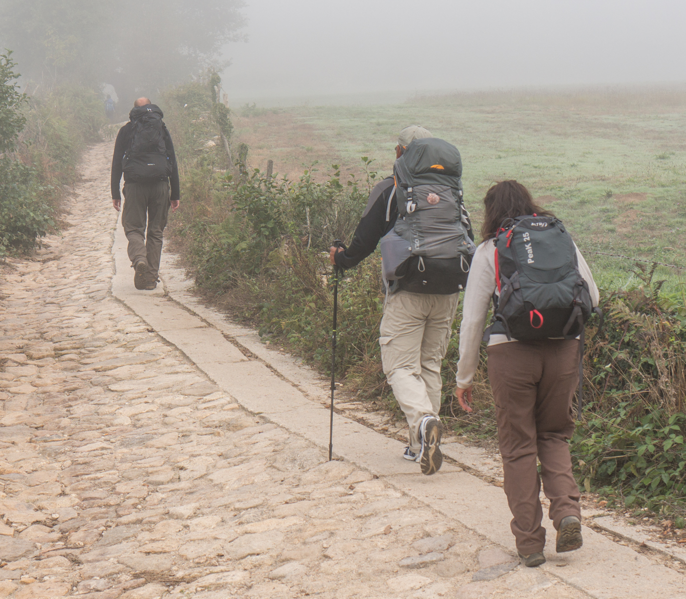 A section of the Camino Francs that has been inlaid with stones to prevent ruts and puddles during rain | Photo by Mike Hudak