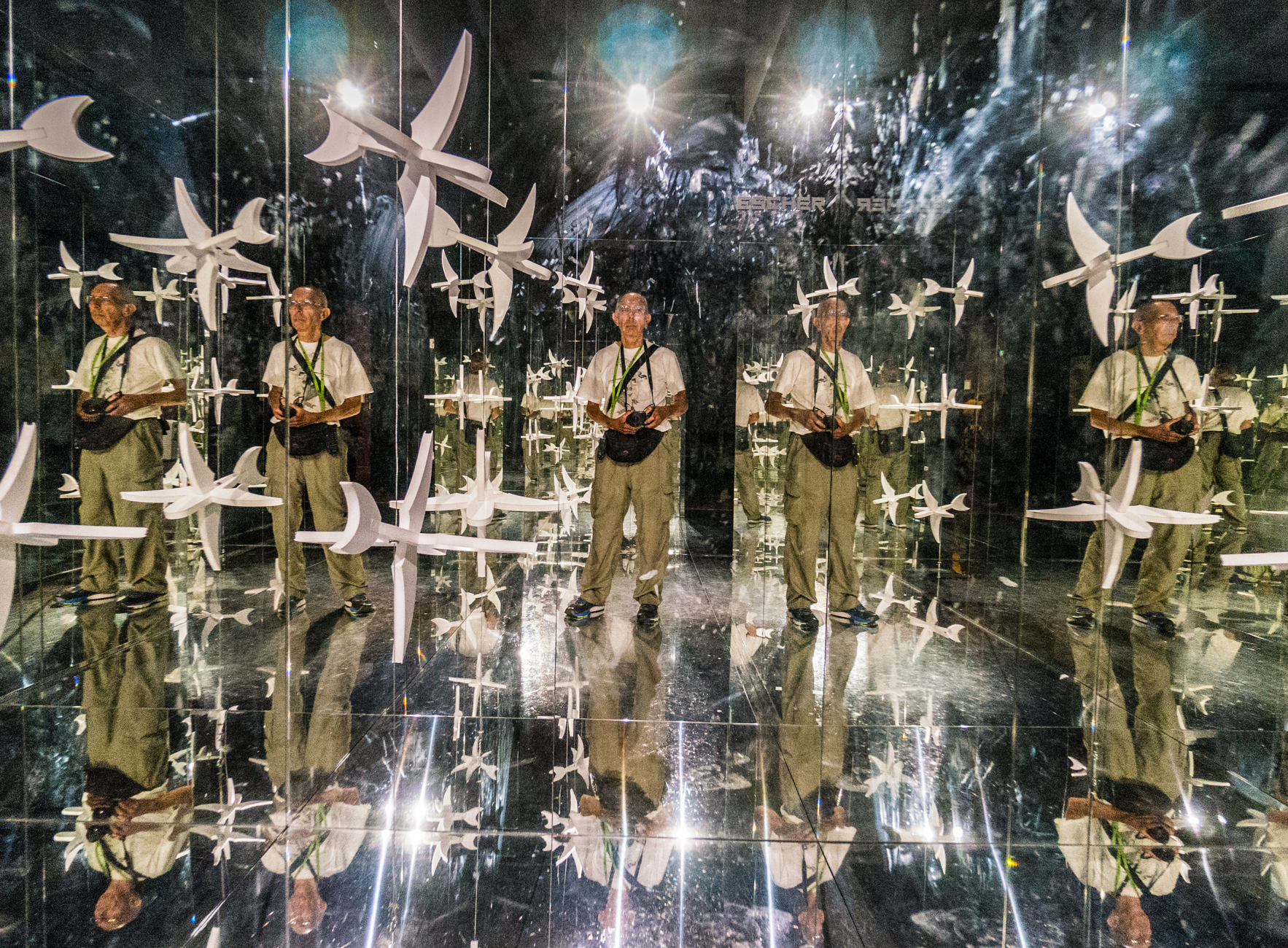 Self-portrait within the Escher Exhibit at the Palazzo Reale in Milano, Italy | Photo by Mike Hudak