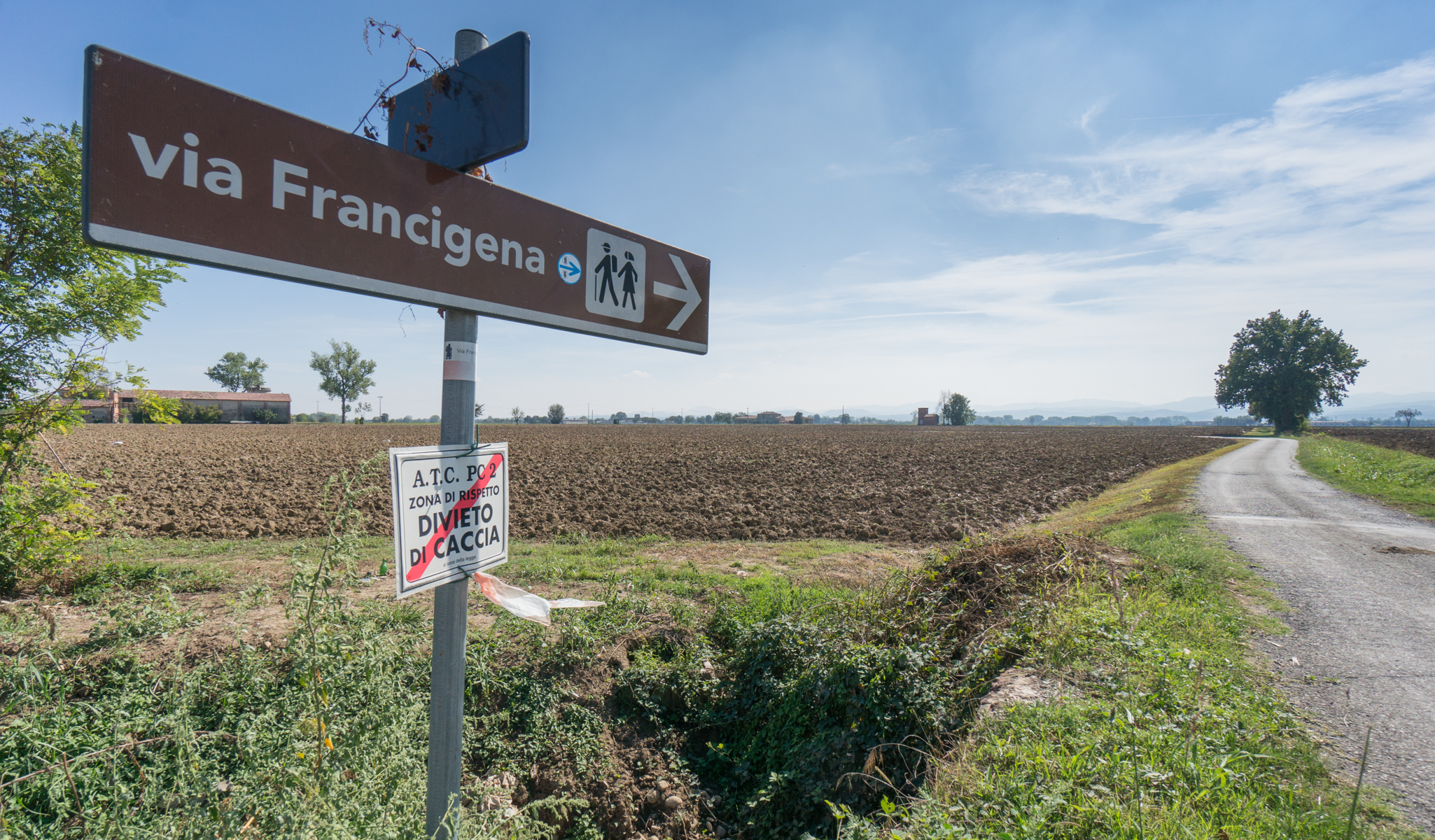 The Via Francigena approximately 4.8 km (3 miles) before reaching Chero, Italy | Photo by Mike Hudak